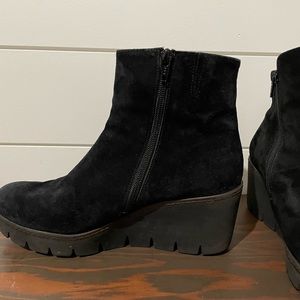 Black Suede Gabor Brand Boots Size 8 UK 5.5
